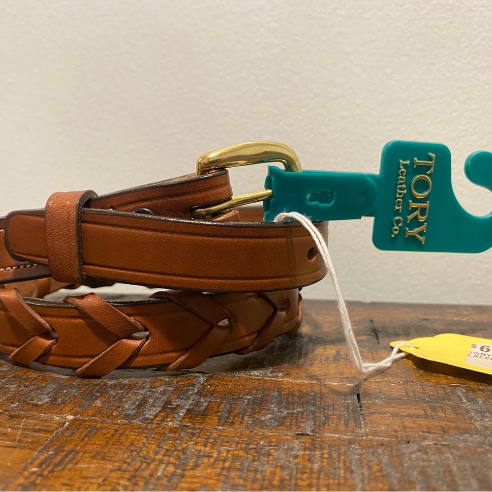 Tory Leather Co. English Bridle Leather 3/4” Brown Laced Belt Size 24